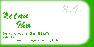 milan ihm business card